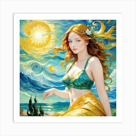 Mermaid Paintinggggh Art Print