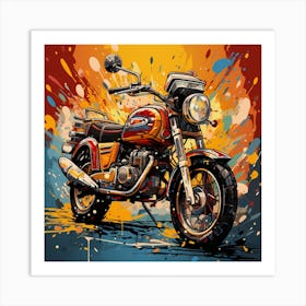 Motorcycle Painting Art Print