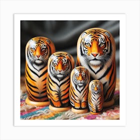 Tiger Nesting Dolls Art Print