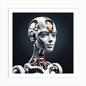 3d Rendering Of A Female Robot 2 Art Print