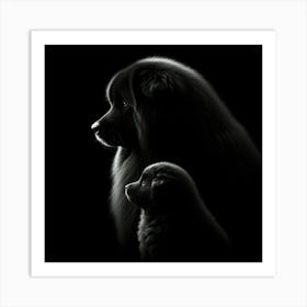 Portrait Of A Dog And Puppy 1 Art Print