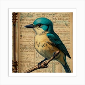 Bird On A Book Art Print