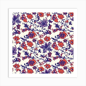 Tulip Tide London Fabrics Floral Pattern 4 Art Print