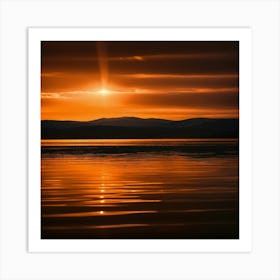 Sunset Over The Water Art Print