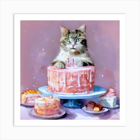 Birthday Cat 1 Art Print