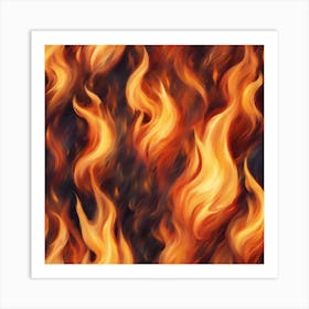 Fire Flames Background Art Print