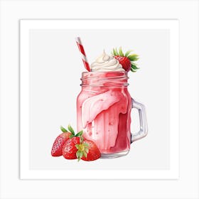 Strawberry Milkshake 17 Art Print