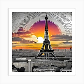 Sunset In Paris 15 Art Print