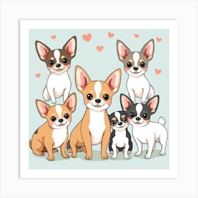 Portrait Of Chihuahuas Art Print