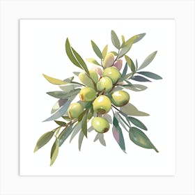 Watercolor Olive Art Print