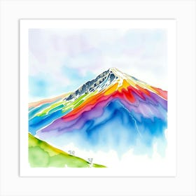 Watercolor Of A Mountain 1 Art Print