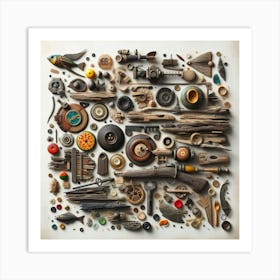 Assemblage With Found Objects (3) Art Print