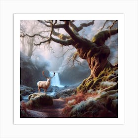 Deer In The Forest 26 Art Print