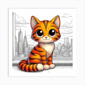 Orange cat Art Print