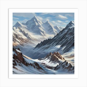 Snow Capped Mountains Art Print