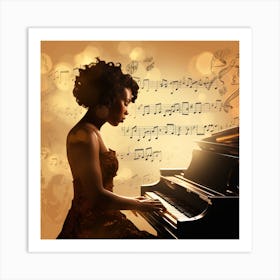 Woman Playing Piano 1 Art Print