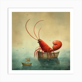 Lobster In A Boat 1 Poster