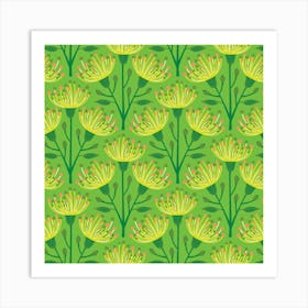 AUSTRALIAN EUCALYPTUS Floral Botanical in Gorgeous Green Yellow Art Print