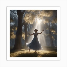 Ballerina In The Forest Art Print