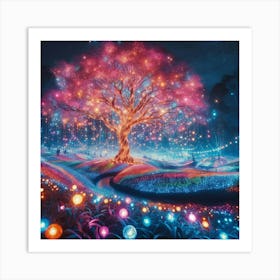 Tree Of Lights Art Print