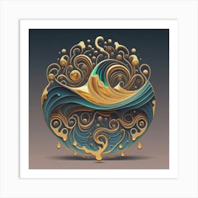 Wave Design Abstract Painting Art Print