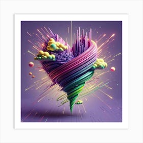 3d Heart Art Art Print