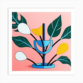 Illustration Of A Flower Vase Art Print