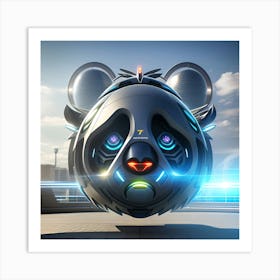 Futuristic Panda Art Print