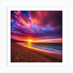 Sunset On The Beach 158 Art Print