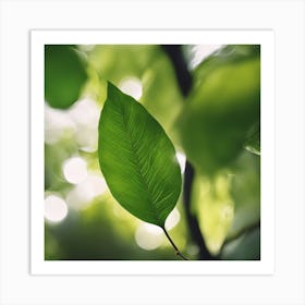 Green Leaf In The Forest Art Print