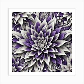 Purple Dahlia Art Print