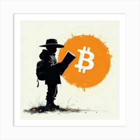 Bitcoin Boy Exploring Art Print