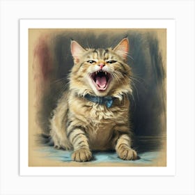 Cat Yawn Art Print