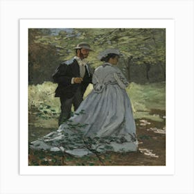 Bazille And Camille (Study For Déjeuner Sur L’Herbe ) (1865) Art Print