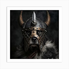 Viking Dog Portrait Art Print