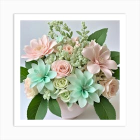 Pastel Floral Arrangement Art Print