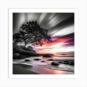 Sunset At The Beach 48 Art Print