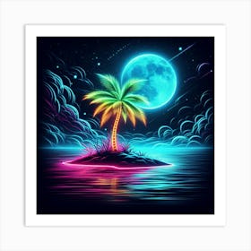 Glowing Tropics Midnight Mirage Art Print