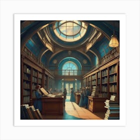 Library Time Travel Art Print