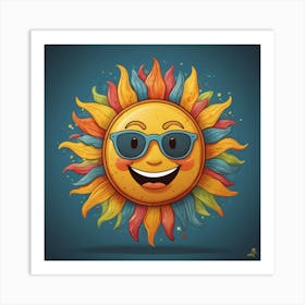 Sun With Sunglasses Art Print