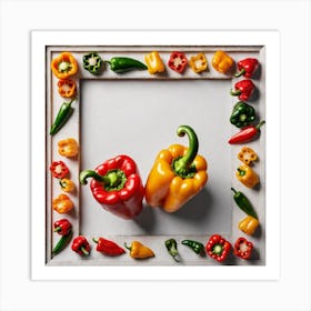 Peppers In A Frame 36 Art Print