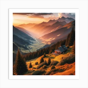 Sunset In The Mountains 11 Art Print