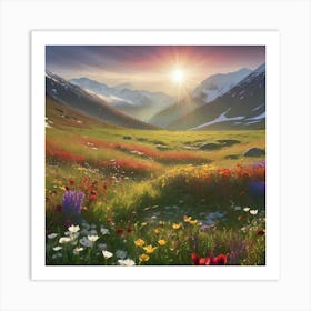 Wildflowers In The Mountains 1 Art Print