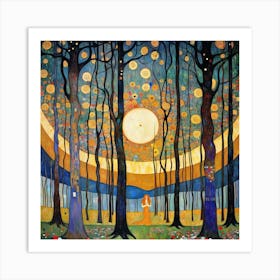 Klimt'S Forest 1 Art Print