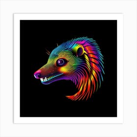 Rainbow Raccoon 1 Poster