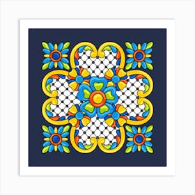 Mexican Floral Pattern 3 Art Print