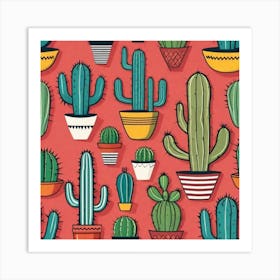 Cactus Pattern 7 Art Print