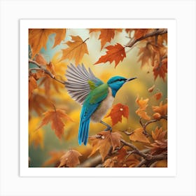 Bird In Autumn Art Print