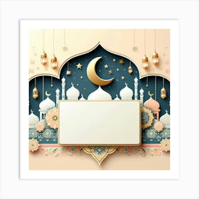 Muslim Ramadan Greeting Card Background Art Print