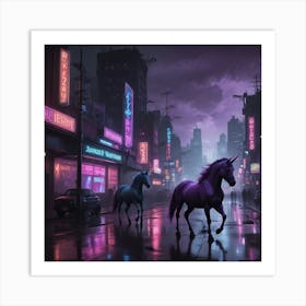 Neon Unicorns Art Print